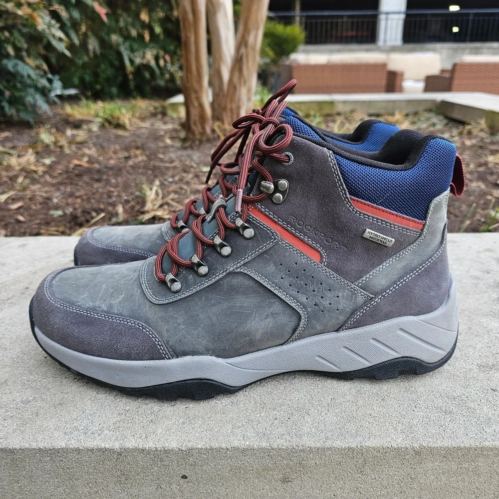 Rockport XCS Spruce Peak Waterproof Hiking‎ Boots Men 12 Grey Hydro-Shield  ~